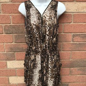 Espresso Medium Snake Skin Zip Up Romper